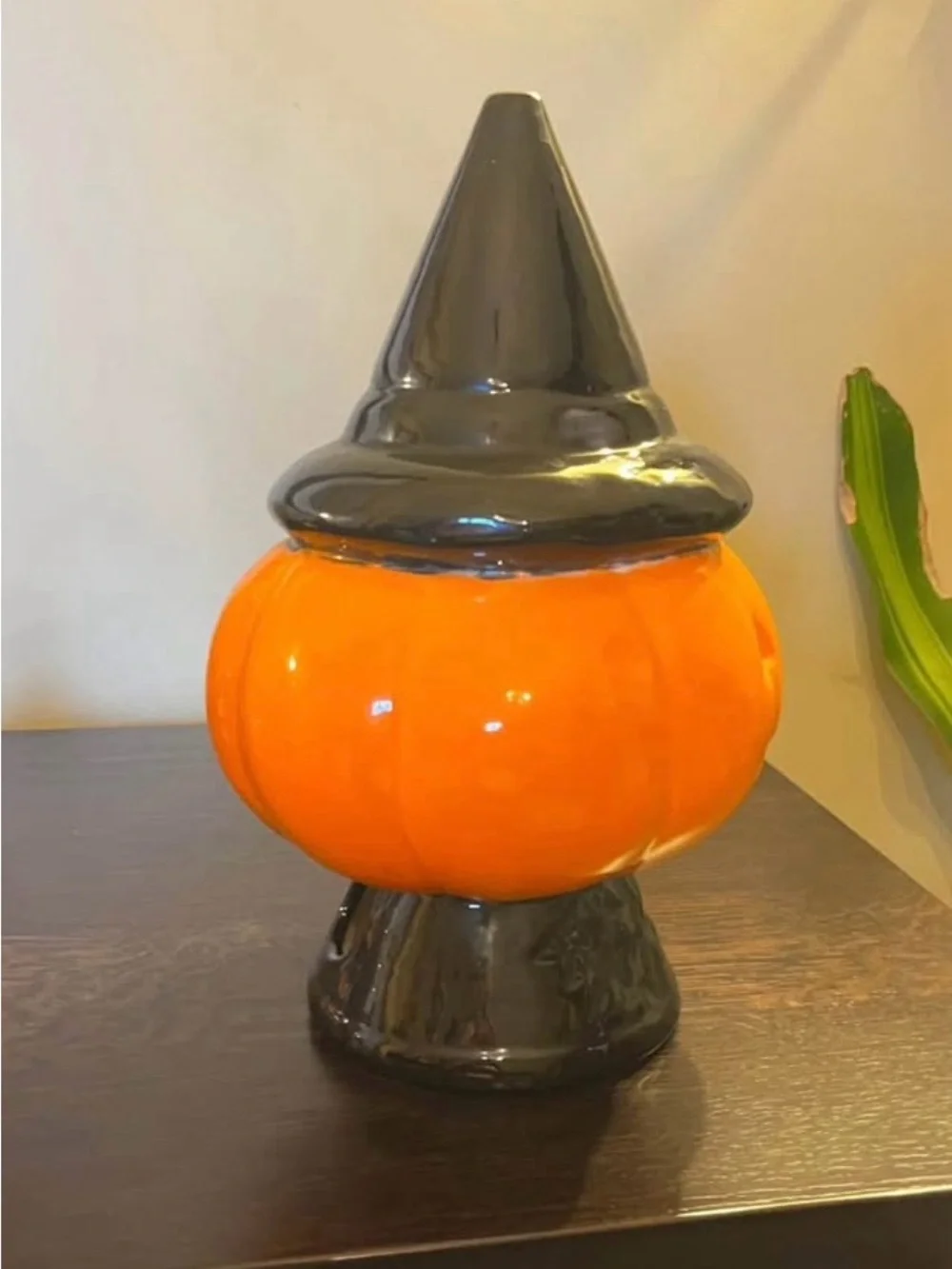 Vintage Halloween Ceramic JOL Pumpkin Looks Like Blow Mold